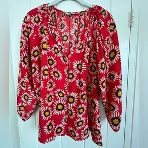 Tucker Red Floral Blouse